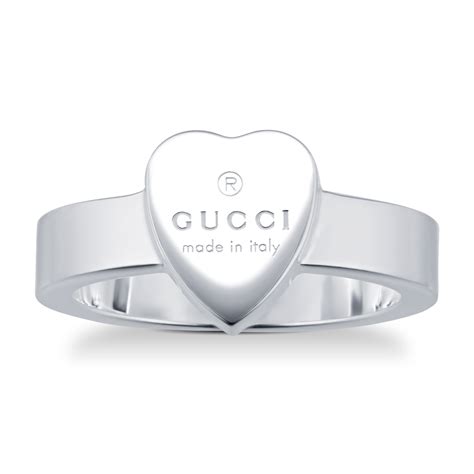 gucci silver trademark heart ring|gucci heart ring gold.